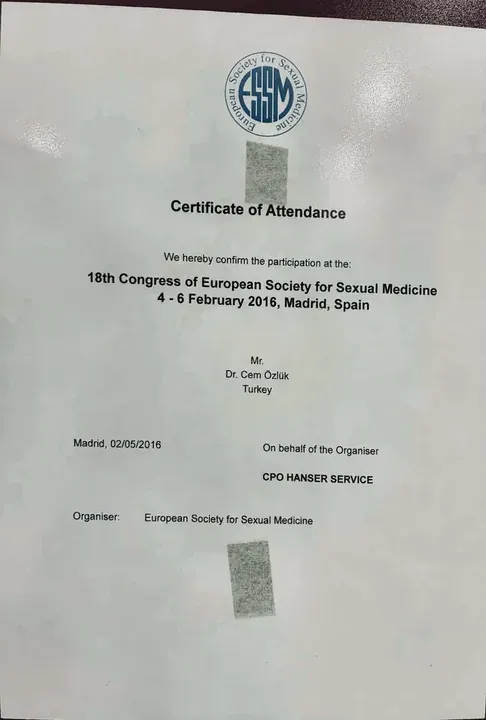 18th Congress of the European Society for Sexual Medicine — Op. Dr. Cem Özlük