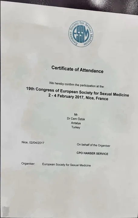 19th Congress of the European Society for Sexual Medicine — Op. Dr. Cem Özlük