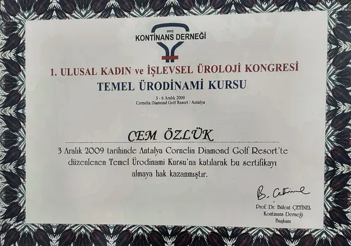Temel Ürodinami Kursu — Op. Dr. Cem Özlük