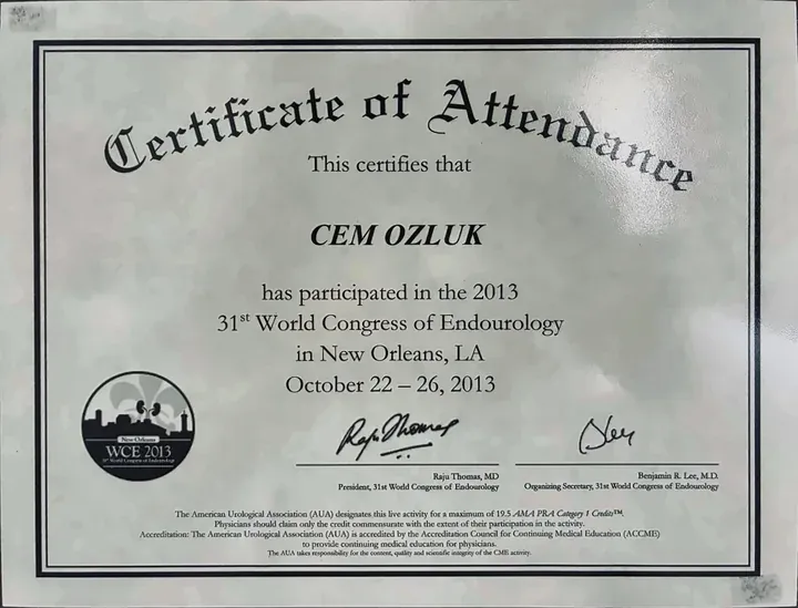 31st World Congress of Endourology — Op. Dr. Cem Özlük